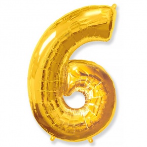 Шар гелиевый цифра 6 (40х102 см) в Зарайске