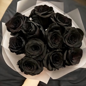 Букет "Черная королева" из 11 черных роз Эквадор (60 см) в Зарайске