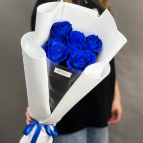 Букет из 5 синих роз Эквадор в Зарайске