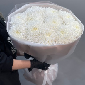 Букет из 11 белых хризантем  в Зарайске