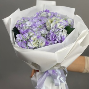 Букет из 5 фиолетовых гортензий в Зарайске