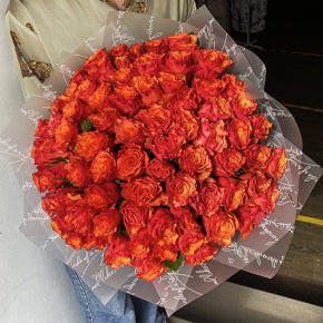 Букет 75 огненных роз (40 см) в Зарайске