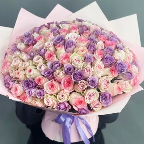 Букет из 101 розы нежный микс (40 см) в Зарайске