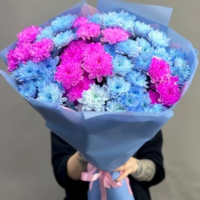 Букет "Матильда" из 15 кустовых хризантем в Зарайске