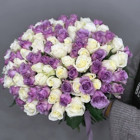 Букет "Фиолетовый микс" из 101 розы (40 см) в Зарайске