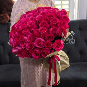 Букет 51 роза Эквадор Пинк Флоид (60 см) в Зарайске