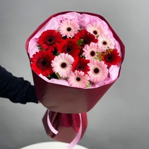 Букет "Румянец" из гербер микс в Зарайске