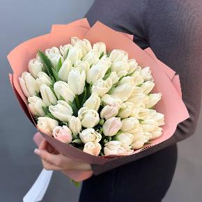 Букет из 49 белых тюльпанов в Зарайске