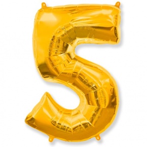 Шар гелиевый цифра 5 (40х102 см) в Зарайске