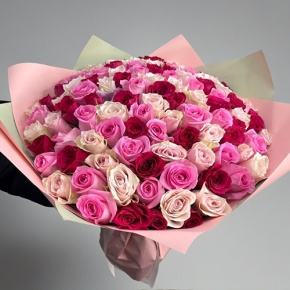 Букет "Ода любви" из 101 розы микс (40 см) в Зарайске