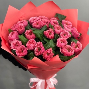 Букет из 25 махровых пионовидных роз Риджентс парк  (70 см) в Зарайске