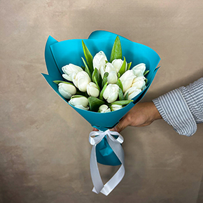 Букет 15 белоснежных тюльпанов в Зарайске