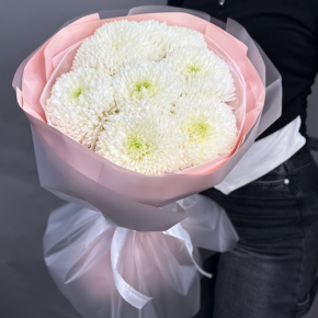 Нежный букет из 7 хризантем Магнум в Зарайске