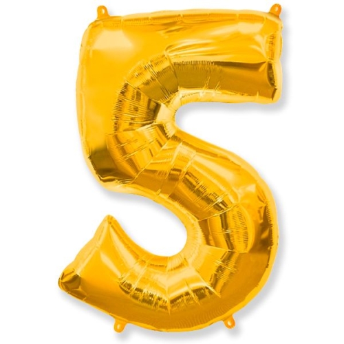 Шар гелиевый цифра 5 (40х102 см) в Зарайске