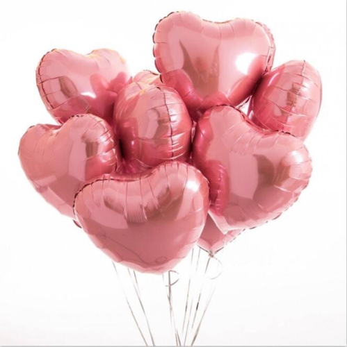 Сердце розовое фольгированный шар с гелием (45 см) в Зарайске