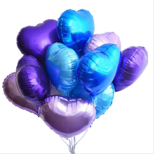 Сердце голубое фольгированный шар с гелием (45 см) в Зарайске
